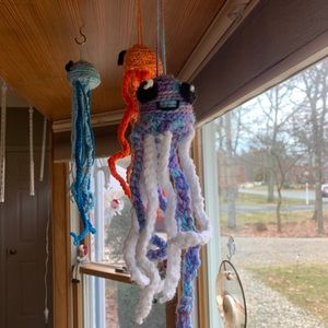 Hand crochet jellyfish